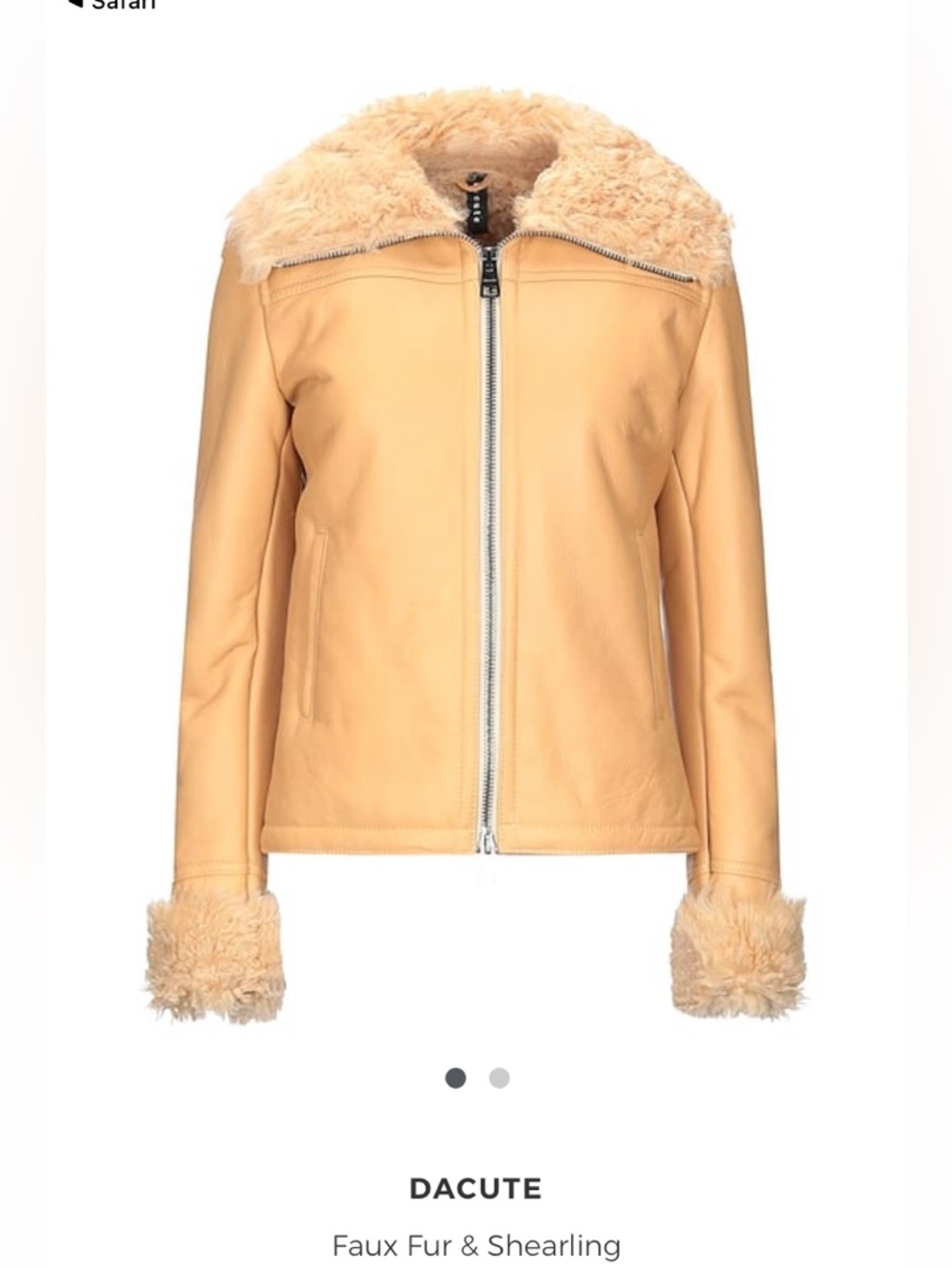 Dacute Cream Teddy Jacket with Shearling Cuffs. New never worn. Made in  Italy